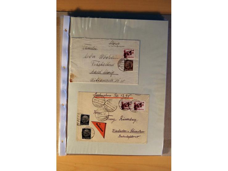 1933/45, sehr umfangreiche Sammlung mit Schwerpunkt Einzel- und Mehrfachfrankaturen der Sondermarken mit ca. 3000 Stück in 19