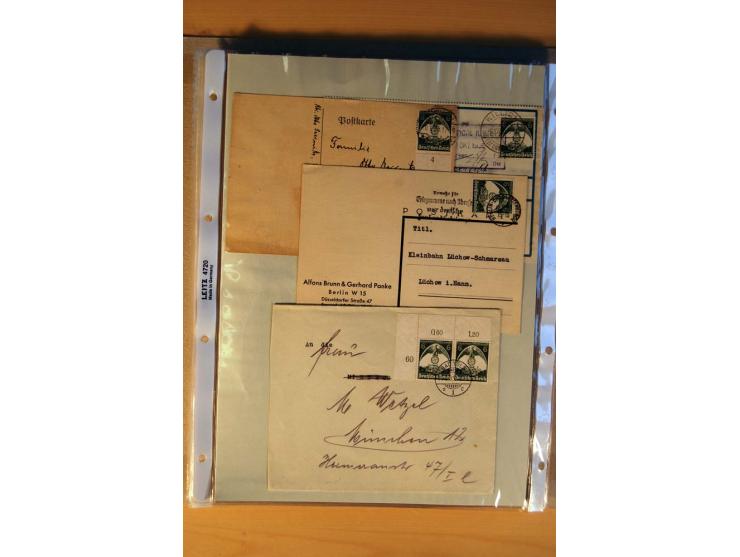 1933/45, sehr umfangreiche Sammlung mit Schwerpunkt Einzel- und Mehrfachfrankaturen der Sondermarken mit ca. 3000 Stück in 19