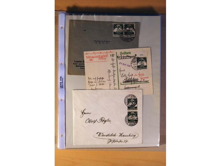 1933/45, sehr umfangreiche Sammlung mit Schwerpunkt Einzel- und Mehrfachfrankaturen der Sondermarken mit ca. 3000 Stück in 19
