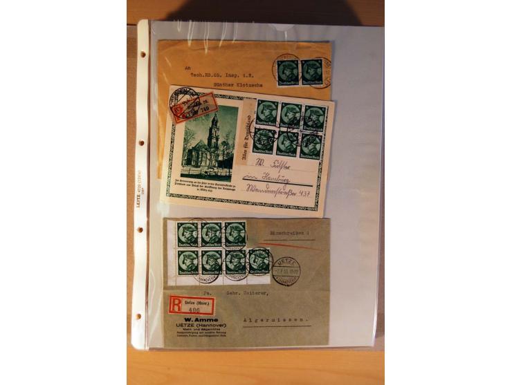 1933/45, sehr umfangreiche Sammlung mit Schwerpunkt Einzel- und Mehrfachfrankaturen der Sondermarken mit ca. 3000 Stück in 19