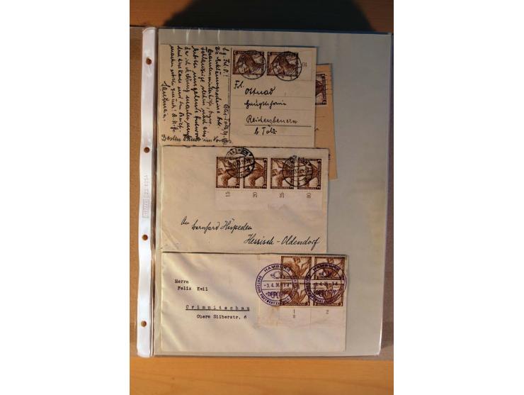 1933/45, sehr umfangreiche Sammlung mit Schwerpunkt Einzel- und Mehrfachfrankaturen der Sondermarken mit ca. 3000 Stück in 19