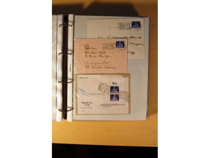 1933/45, sehr umfangreiche Sammlung mit Schwerpunkt Einzel- und Mehrfachfrankaturen der Sondermarken mit ca. 3000 Stück in 19