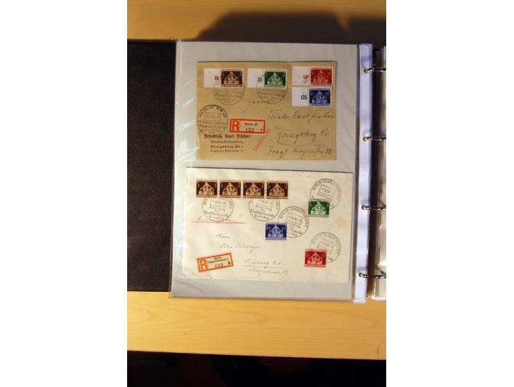 1933/45, sehr umfangreiche Sammlung mit Schwerpunkt Einzel- und Mehrfachfrankaturen der Sondermarken mit ca. 3000 Stück in 19