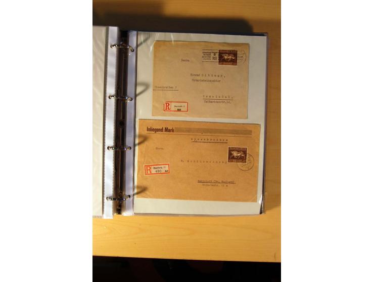 1933/45, sehr umfangreiche Sammlung mit Schwerpunkt Einzel- und Mehrfachfrankaturen der Sondermarken mit ca. 3000 Stück in 19