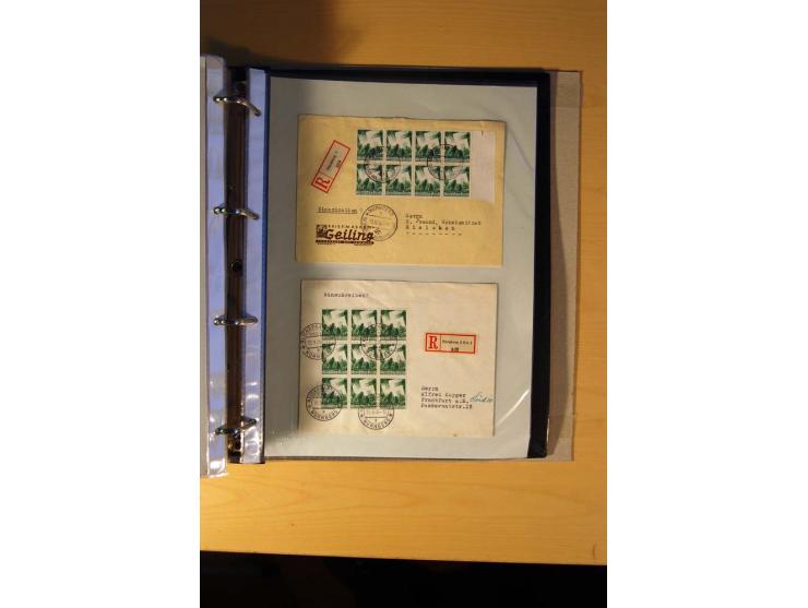 1933/45, sehr umfangreiche Sammlung mit Schwerpunkt Einzel- und Mehrfachfrankaturen der Sondermarken mit ca. 3000 Stück in 19
