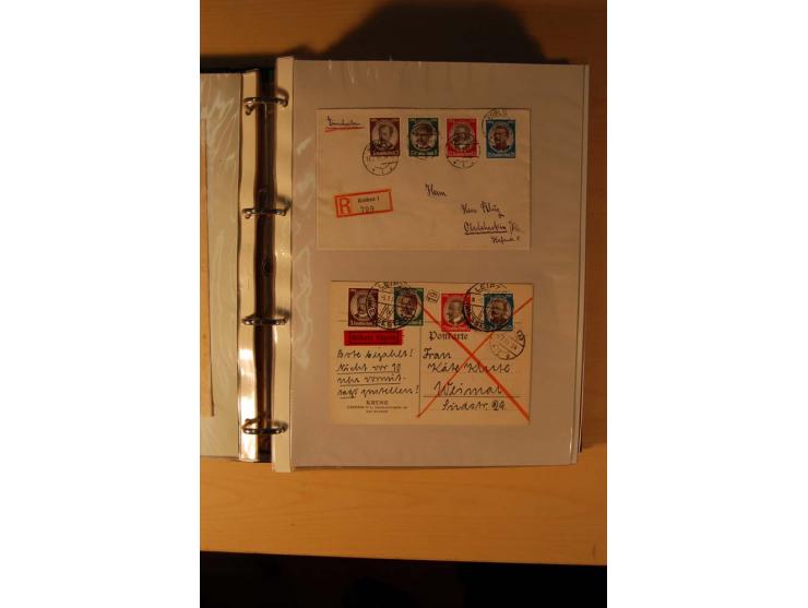 1933/45, sehr umfangreiche Sammlung mit Schwerpunkt Einzel- und Mehrfachfrankaturen der Sondermarken mit ca. 3000 Stück in 19