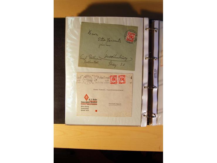 1933/45, sehr umfangreiche Sammlung mit Schwerpunkt Einzel- und Mehrfachfrankaturen der Sondermarken mit ca. 3000 Stück in 19