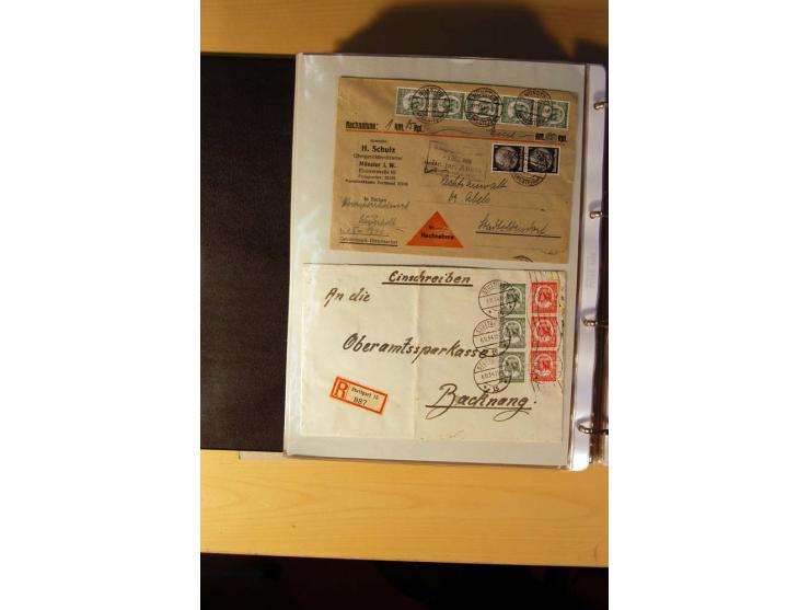 1933/45, sehr umfangreiche Sammlung mit Schwerpunkt Einzel- und Mehrfachfrankaturen der Sondermarken mit ca. 3000 Stück in 19
