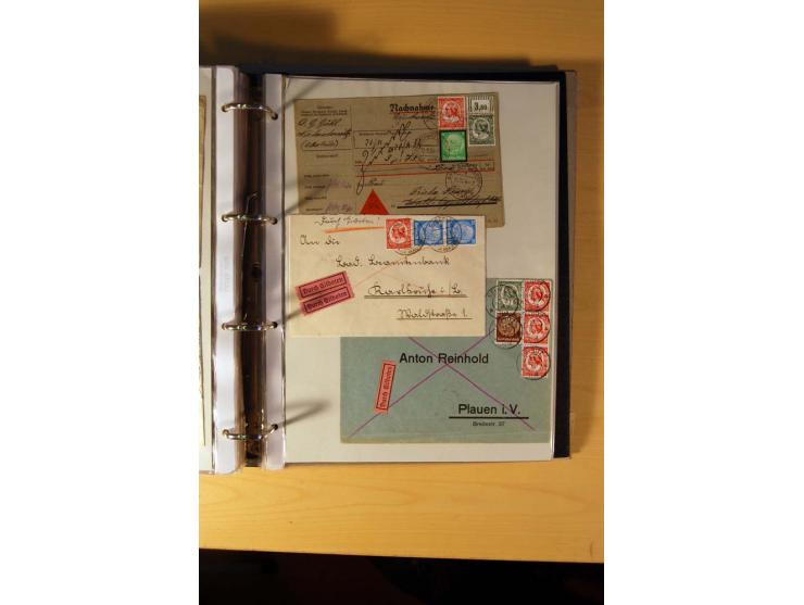 1933/45, sehr umfangreiche Sammlung mit Schwerpunkt Einzel- und Mehrfachfrankaturen der Sondermarken mit ca. 3000 Stück in 19