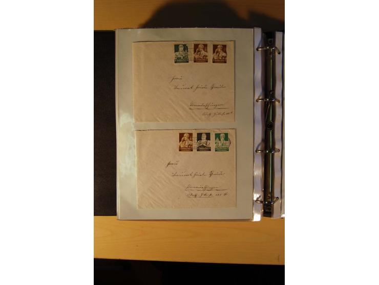 1933/45, sehr umfangreiche Sammlung mit Schwerpunkt Einzel- und Mehrfachfrankaturen der Sondermarken mit ca. 3000 Stück in 19