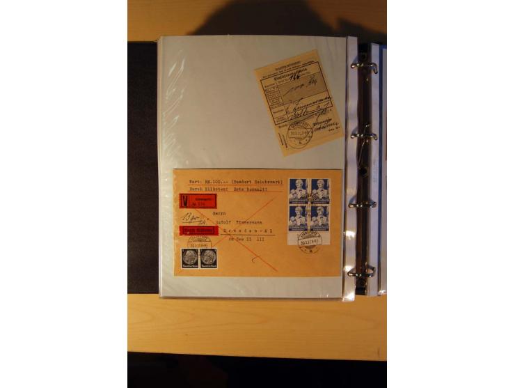 1933/45, sehr umfangreiche Sammlung mit Schwerpunkt Einzel- und Mehrfachfrankaturen der Sondermarken mit ca. 3000 Stück in 19