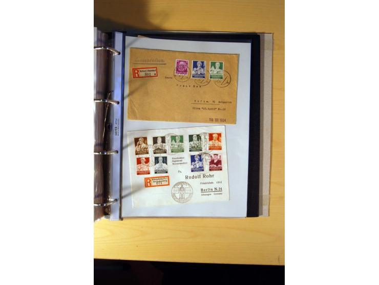 1933/45, sehr umfangreiche Sammlung mit Schwerpunkt Einzel- und Mehrfachfrankaturen der Sondermarken mit ca. 3000 Stück in 19