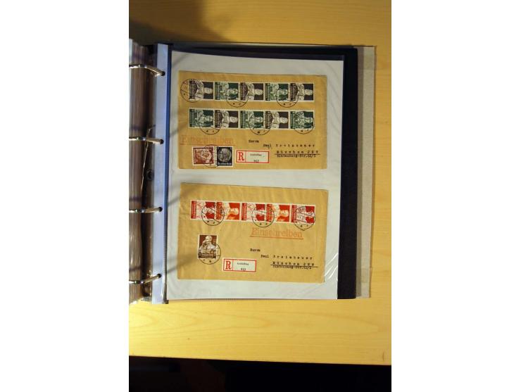 1933/45, sehr umfangreiche Sammlung mit Schwerpunkt Einzel- und Mehrfachfrankaturen der Sondermarken mit ca. 3000 Stück in 19