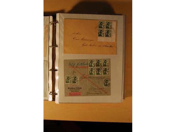 1933/45, sehr umfangreiche Sammlung mit Schwerpunkt Einzel- und Mehrfachfrankaturen der Sondermarken mit ca. 3000 Stück in 19