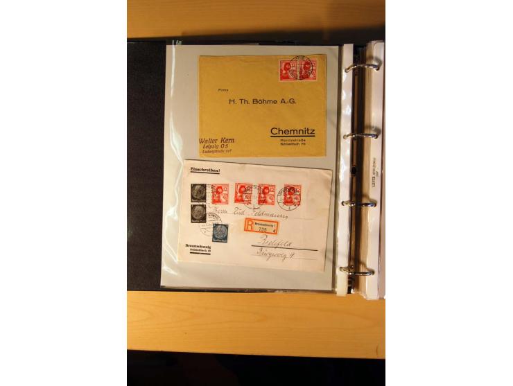 1933/45, sehr umfangreiche Sammlung mit Schwerpunkt Einzel- und Mehrfachfrankaturen der Sondermarken mit ca. 3000 Stück in 19