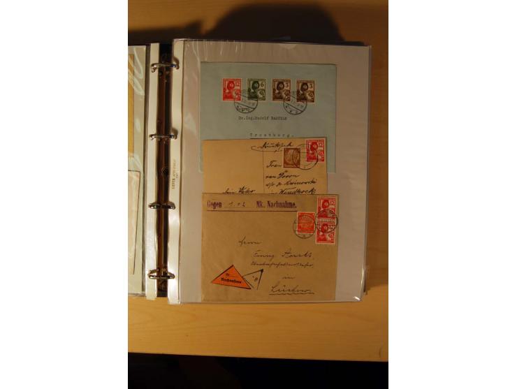 1933/45, sehr umfangreiche Sammlung mit Schwerpunkt Einzel- und Mehrfachfrankaturen der Sondermarken mit ca. 3000 Stück in 19