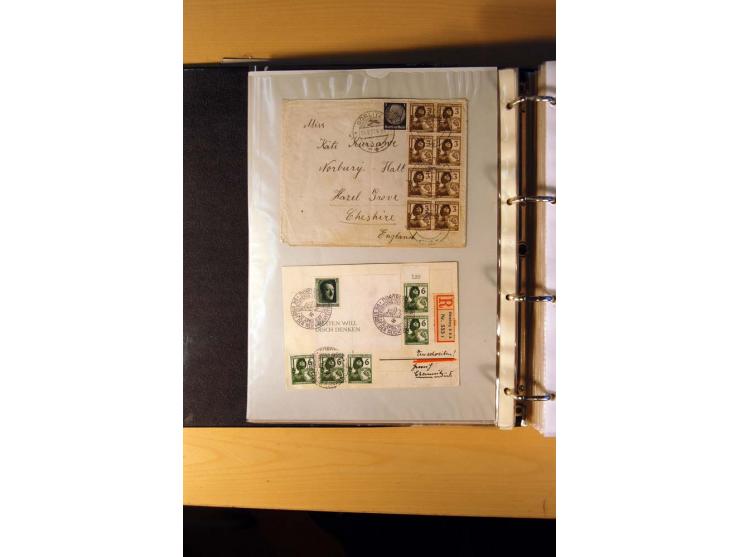 1933/45, sehr umfangreiche Sammlung mit Schwerpunkt Einzel- und Mehrfachfrankaturen der Sondermarken mit ca. 3000 Stück in 19