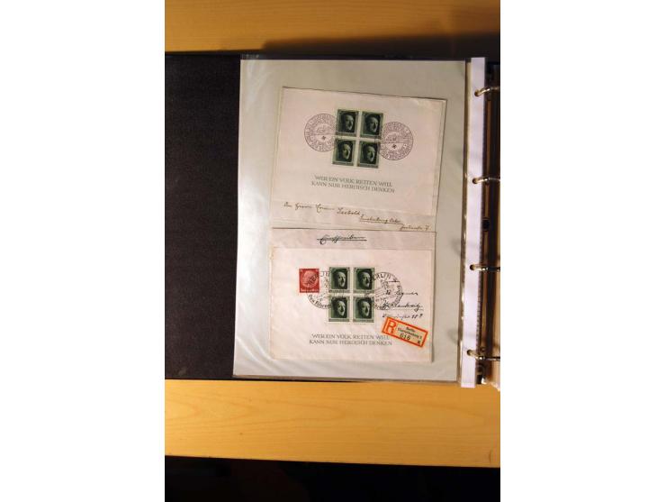 1933/45, sehr umfangreiche Sammlung mit Schwerpunkt Einzel- und Mehrfachfrankaturen der Sondermarken mit ca. 3000 Stück in 19