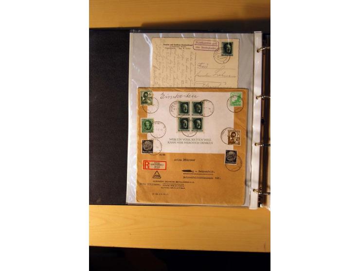 1933/45, sehr umfangreiche Sammlung mit Schwerpunkt Einzel- und Mehrfachfrankaturen der Sondermarken mit ca. 3000 Stück in 19