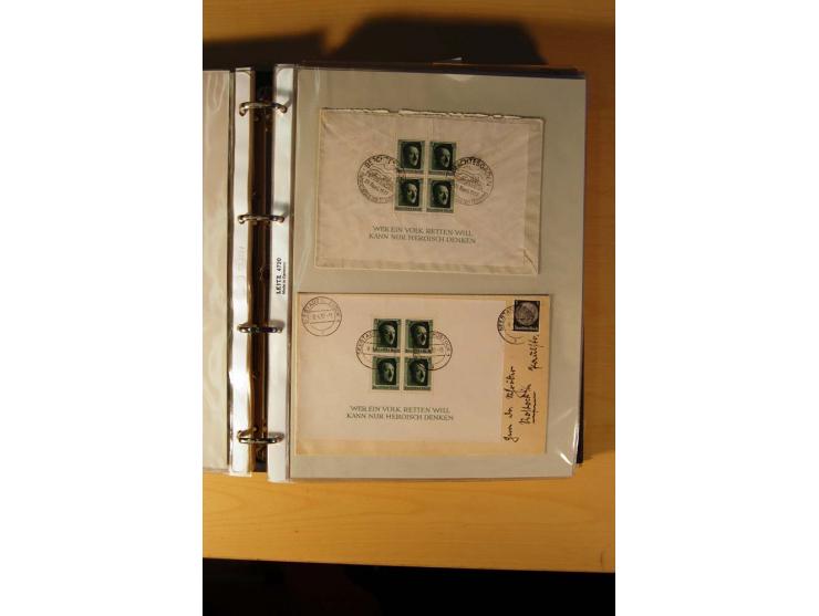 1933/45, sehr umfangreiche Sammlung mit Schwerpunkt Einzel- und Mehrfachfrankaturen der Sondermarken mit ca. 3000 Stück in 19