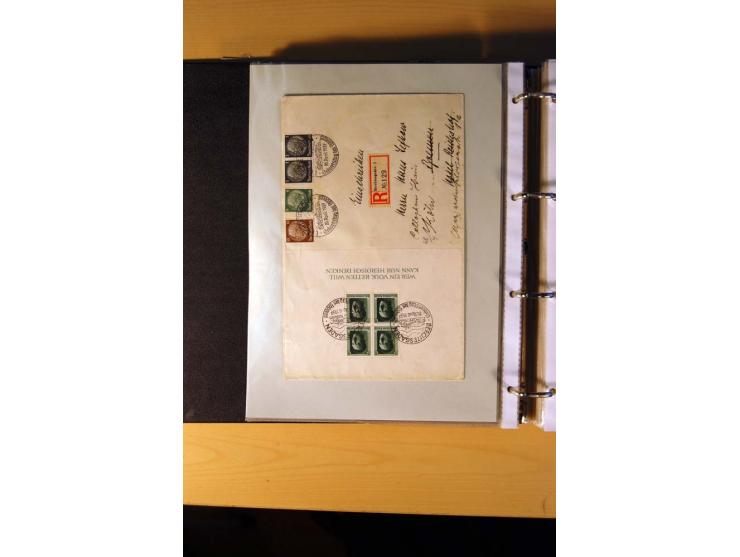 1933/45, sehr umfangreiche Sammlung mit Schwerpunkt Einzel- und Mehrfachfrankaturen der Sondermarken mit ca. 3000 Stück in 19