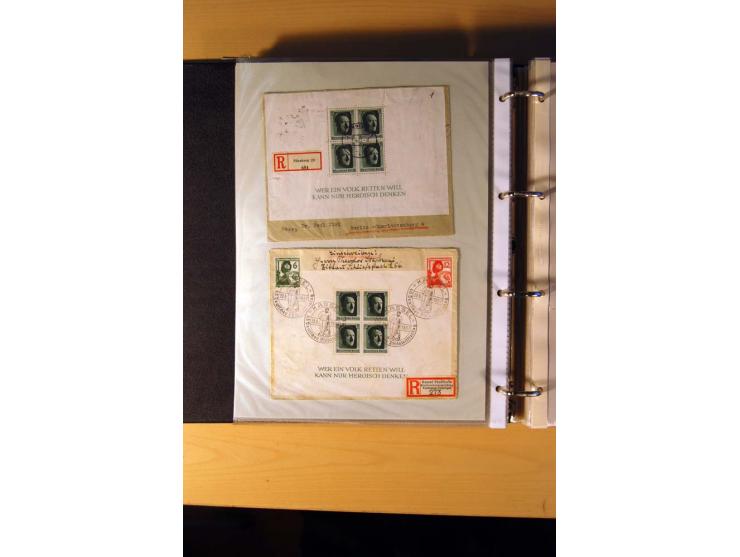 1933/45, sehr umfangreiche Sammlung mit Schwerpunkt Einzel- und Mehrfachfrankaturen der Sondermarken mit ca. 3000 Stück in 19