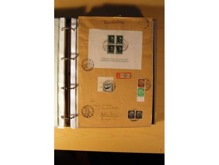 1933/45, sehr umfangreiche Sammlung mit Schwerpunkt Einzel- und Mehrfachfrankaturen der Sondermarken mit ca. 3000 Stück in 19