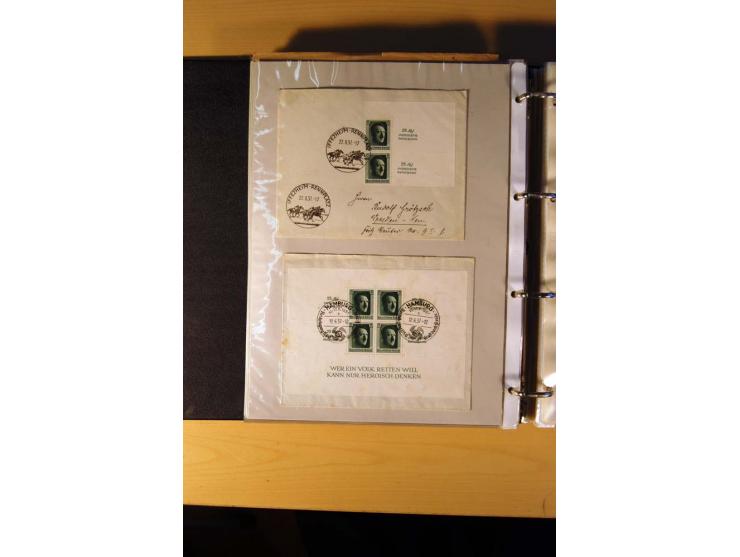 1933/45, sehr umfangreiche Sammlung mit Schwerpunkt Einzel- und Mehrfachfrankaturen der Sondermarken mit ca. 3000 Stück in 19