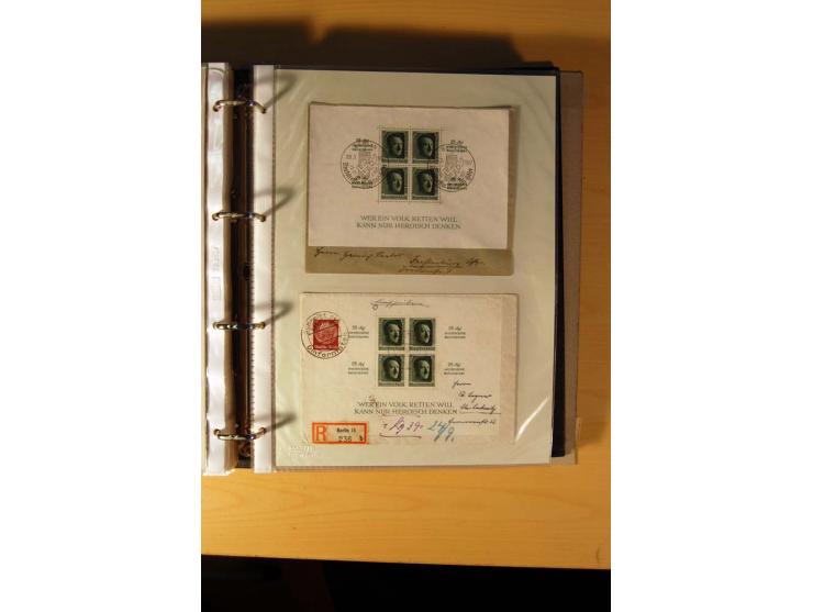 1933/45, sehr umfangreiche Sammlung mit Schwerpunkt Einzel- und Mehrfachfrankaturen der Sondermarken mit ca. 3000 Stück in 19