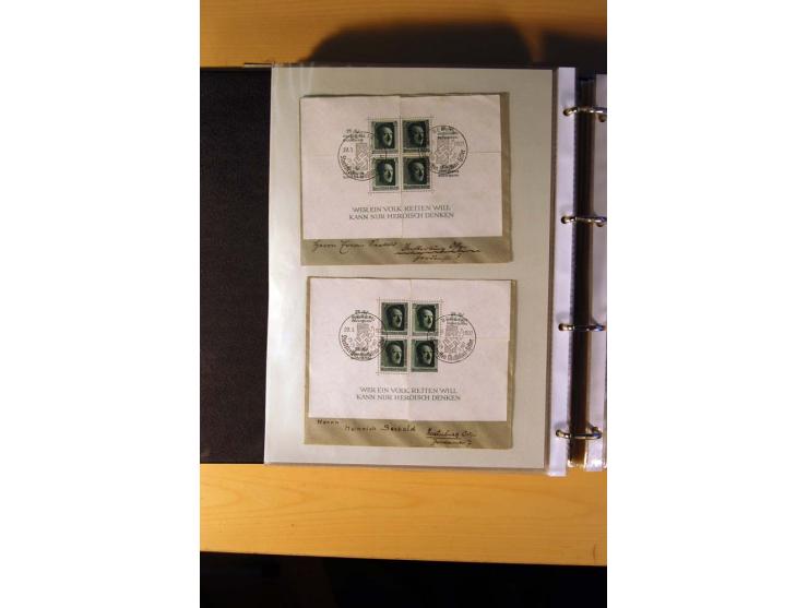 1933/45, sehr umfangreiche Sammlung mit Schwerpunkt Einzel- und Mehrfachfrankaturen der Sondermarken mit ca. 3000 Stück in 19
