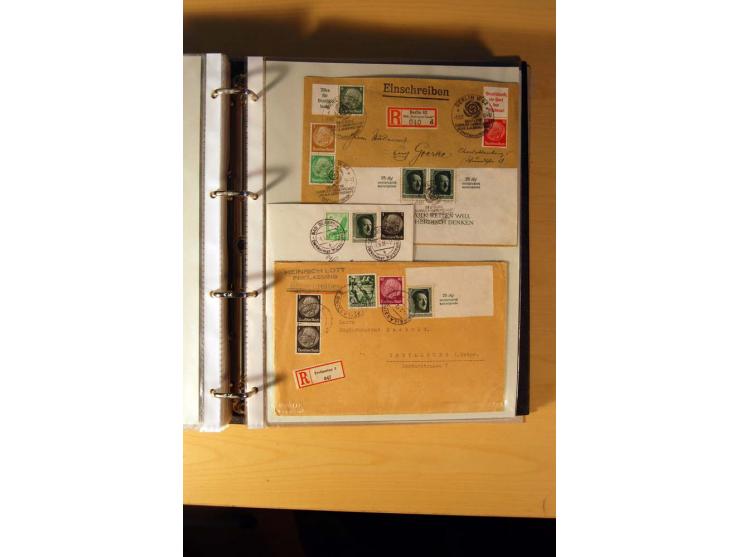 1933/45, sehr umfangreiche Sammlung mit Schwerpunkt Einzel- und Mehrfachfrankaturen der Sondermarken mit ca. 3000 Stück in 19