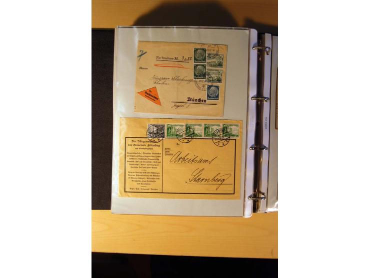 1933/45, sehr umfangreiche Sammlung mit Schwerpunkt Einzel- und Mehrfachfrankaturen der Sondermarken mit ca. 3000 Stück in 19