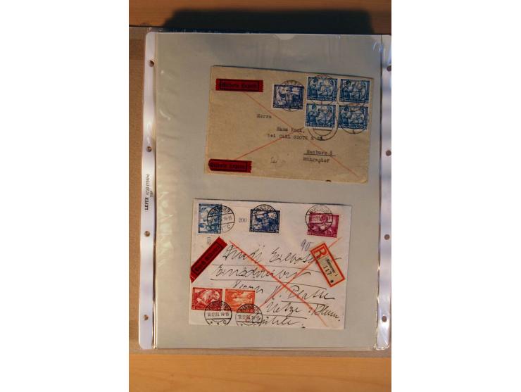 1933/45, sehr umfangreiche Sammlung mit Schwerpunkt Einzel- und Mehrfachfrankaturen der Sondermarken mit ca. 3000 Stück in 19