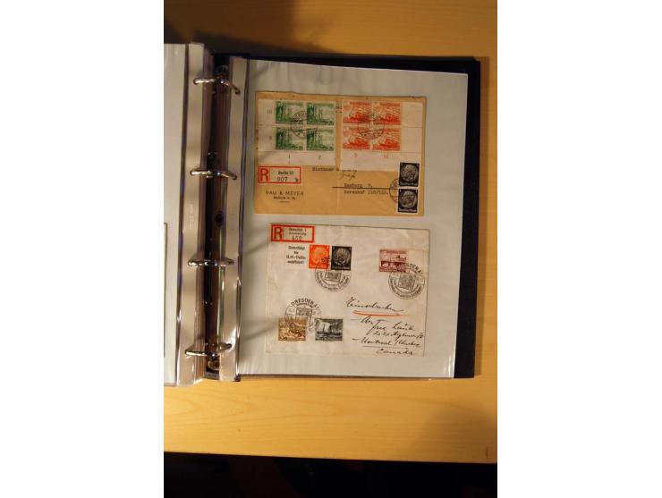 1933/45, sehr umfangreiche Sammlung mit Schwerpunkt Einzel- und Mehrfachfrankaturen der Sondermarken mit ca. 3000 Stück in 19