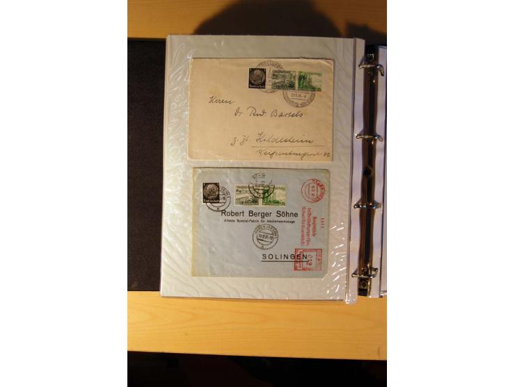 1933/45, sehr umfangreiche Sammlung mit Schwerpunkt Einzel- und Mehrfachfrankaturen der Sondermarken mit ca. 3000 Stück in 19