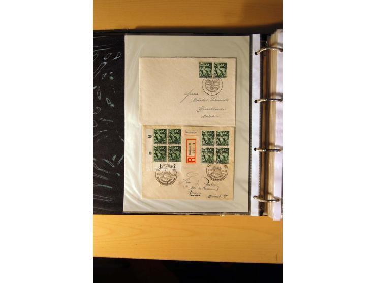 1933/45, sehr umfangreiche Sammlung mit Schwerpunkt Einzel- und Mehrfachfrankaturen der Sondermarken mit ca. 3000 Stück in 19
