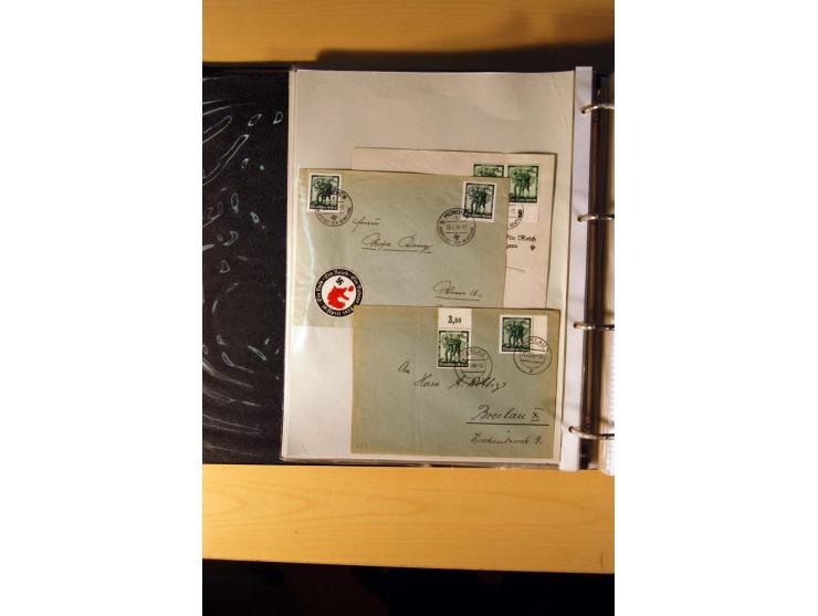 1933/45, sehr umfangreiche Sammlung mit Schwerpunkt Einzel- und Mehrfachfrankaturen der Sondermarken mit ca. 3000 Stück in 19