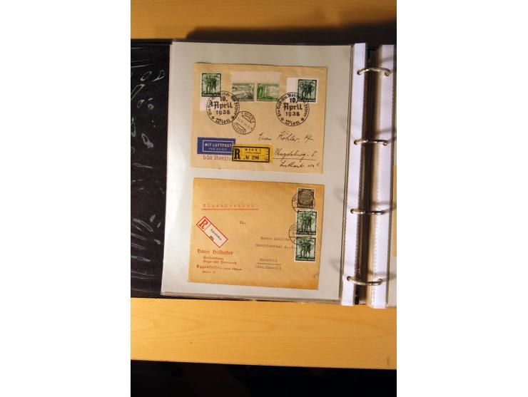 1933/45, sehr umfangreiche Sammlung mit Schwerpunkt Einzel- und Mehrfachfrankaturen der Sondermarken mit ca. 3000 Stück in 19