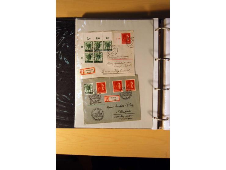 1933/45, sehr umfangreiche Sammlung mit Schwerpunkt Einzel- und Mehrfachfrankaturen der Sondermarken mit ca. 3000 Stück in 19