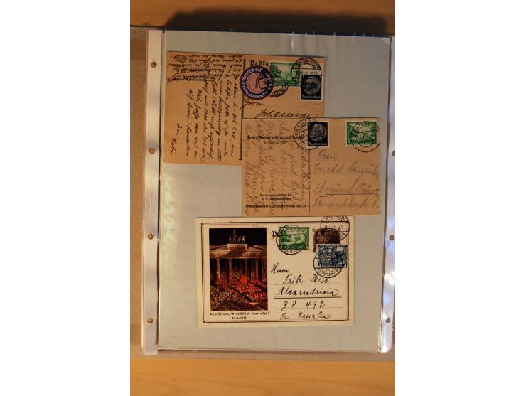1933/45, sehr umfangreiche Sammlung mit Schwerpunkt Einzel- und Mehrfachfrankaturen der Sondermarken mit ca. 3000 Stück in 19