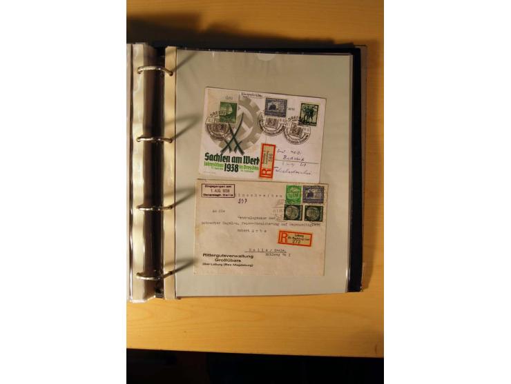 1933/45, sehr umfangreiche Sammlung mit Schwerpunkt Einzel- und Mehrfachfrankaturen der Sondermarken mit ca. 3000 Stück in 19