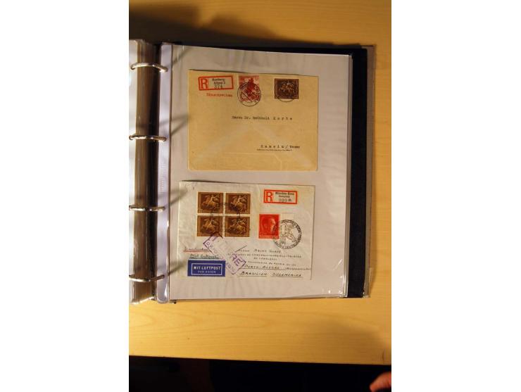 1933/45, sehr umfangreiche Sammlung mit Schwerpunkt Einzel- und Mehrfachfrankaturen der Sondermarken mit ca. 3000 Stück in 19