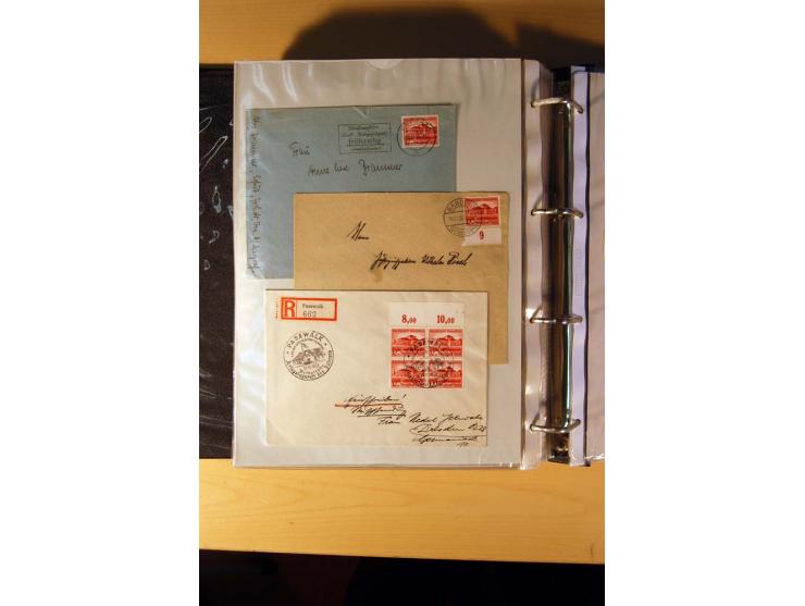 1933/45, sehr umfangreiche Sammlung mit Schwerpunkt Einzel- und Mehrfachfrankaturen der Sondermarken mit ca. 3000 Stück in 19