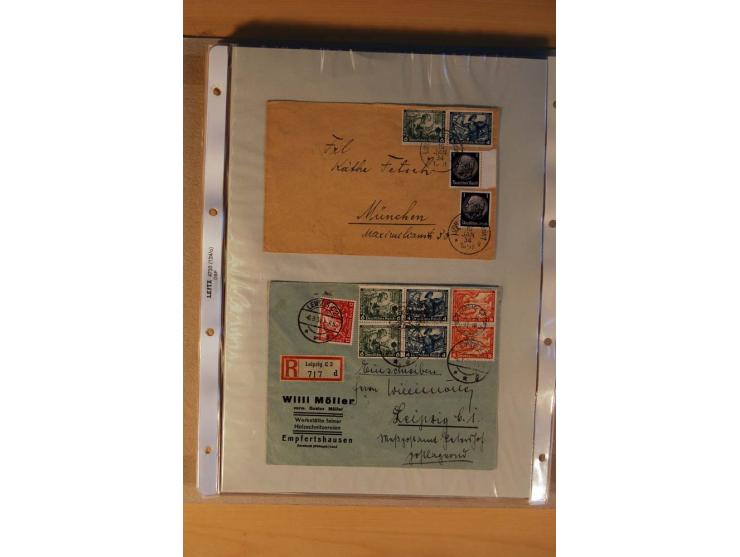 1933/45, sehr umfangreiche Sammlung mit Schwerpunkt Einzel- und Mehrfachfrankaturen der Sondermarken mit ca. 3000 Stück in 19