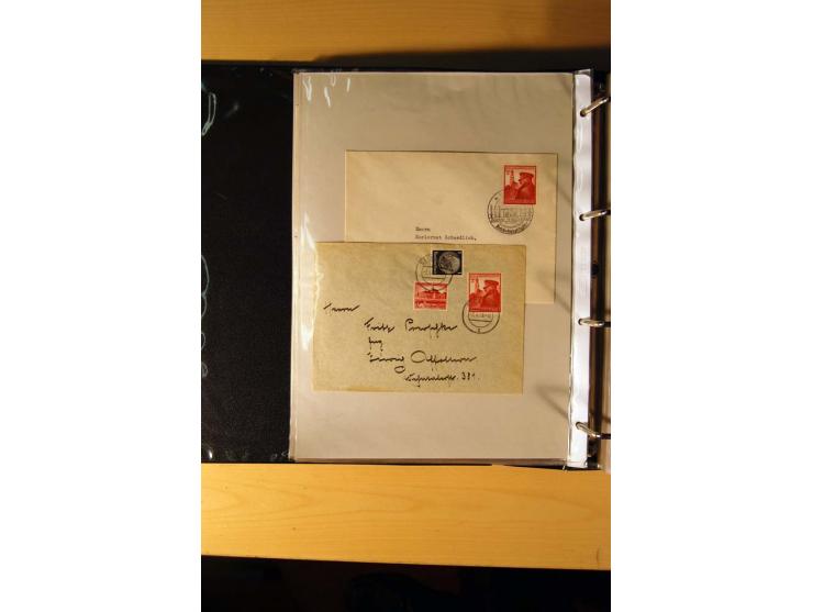 1933/45, sehr umfangreiche Sammlung mit Schwerpunkt Einzel- und Mehrfachfrankaturen der Sondermarken mit ca. 3000 Stück in 19