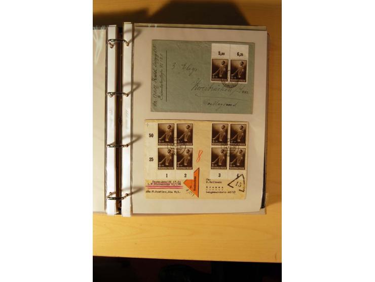 1933/45, sehr umfangreiche Sammlung mit Schwerpunkt Einzel- und Mehrfachfrankaturen der Sondermarken mit ca. 3000 Stück in 19