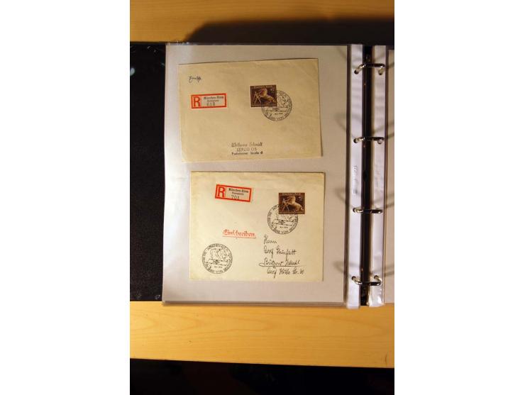 1933/45, sehr umfangreiche Sammlung mit Schwerpunkt Einzel- und Mehrfachfrankaturen der Sondermarken mit ca. 3000 Stück in 19