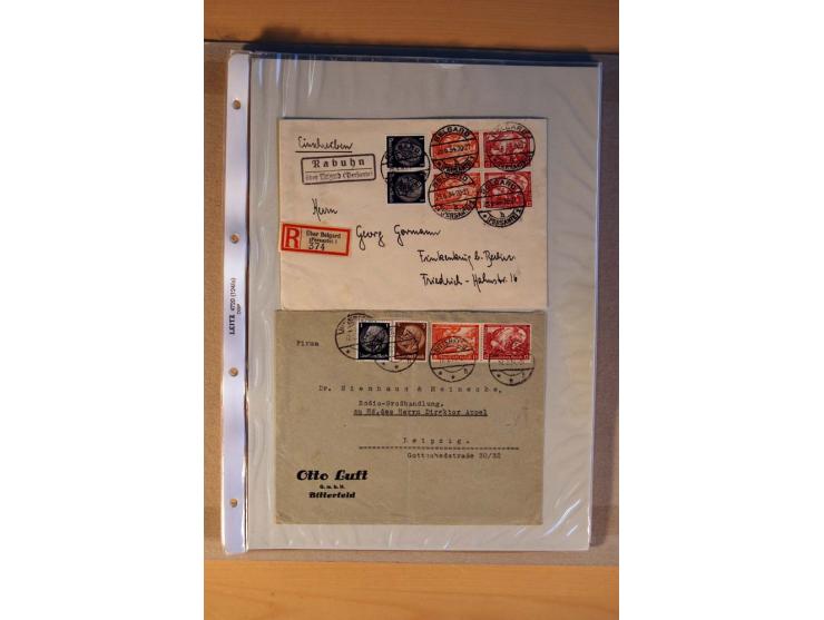 1933/45, sehr umfangreiche Sammlung mit Schwerpunkt Einzel- und Mehrfachfrankaturen der Sondermarken mit ca. 3000 Stück in 19