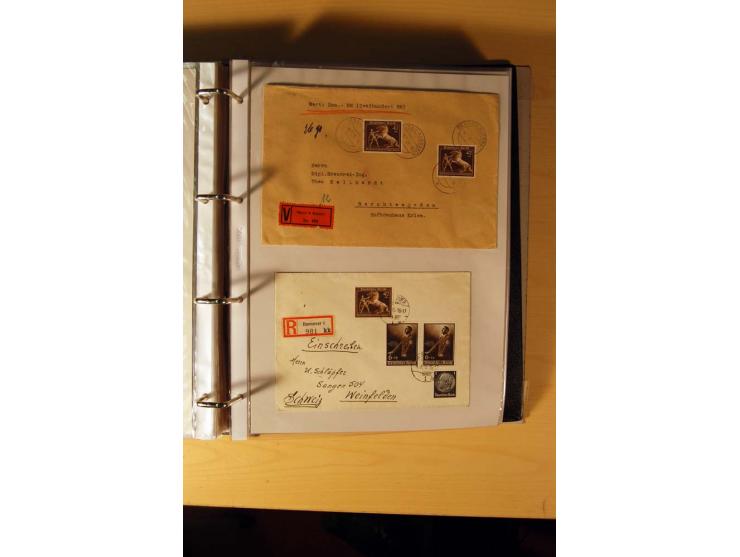 1933/45, sehr umfangreiche Sammlung mit Schwerpunkt Einzel- und Mehrfachfrankaturen der Sondermarken mit ca. 3000 Stück in 19