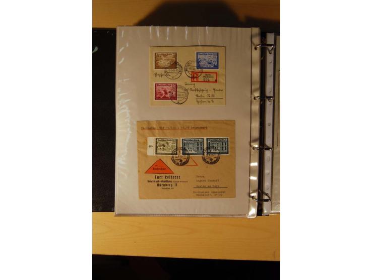 1933/45, sehr umfangreiche Sammlung mit Schwerpunkt Einzel- und Mehrfachfrankaturen der Sondermarken mit ca. 3000 Stück in 19